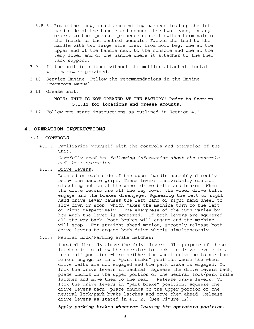 Exmark Lazer Z manual Operation Instructions, Controls, For locations and grease amounts 