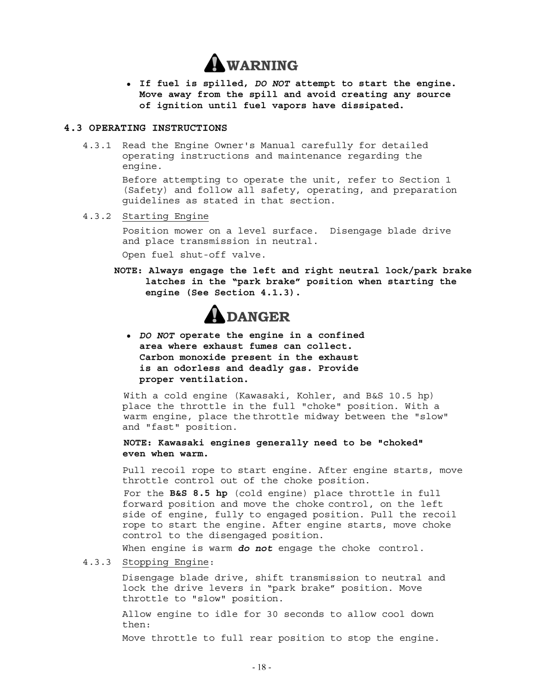 Exmark Lazer Z manual Operating Instructions 