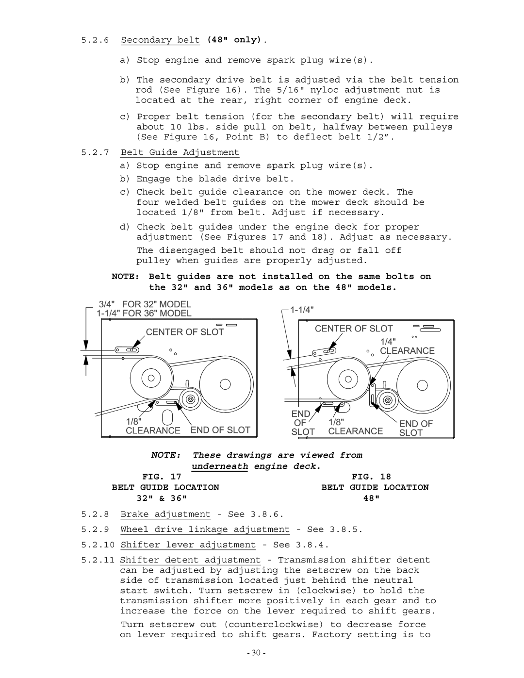 Exmark Lazer Z manual Underneath engine deck, Belt Guide Location 