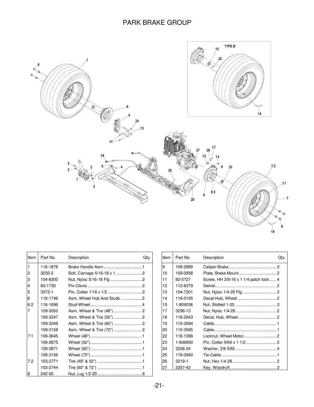 Exmark Lazer Z manual Park Brake Group 