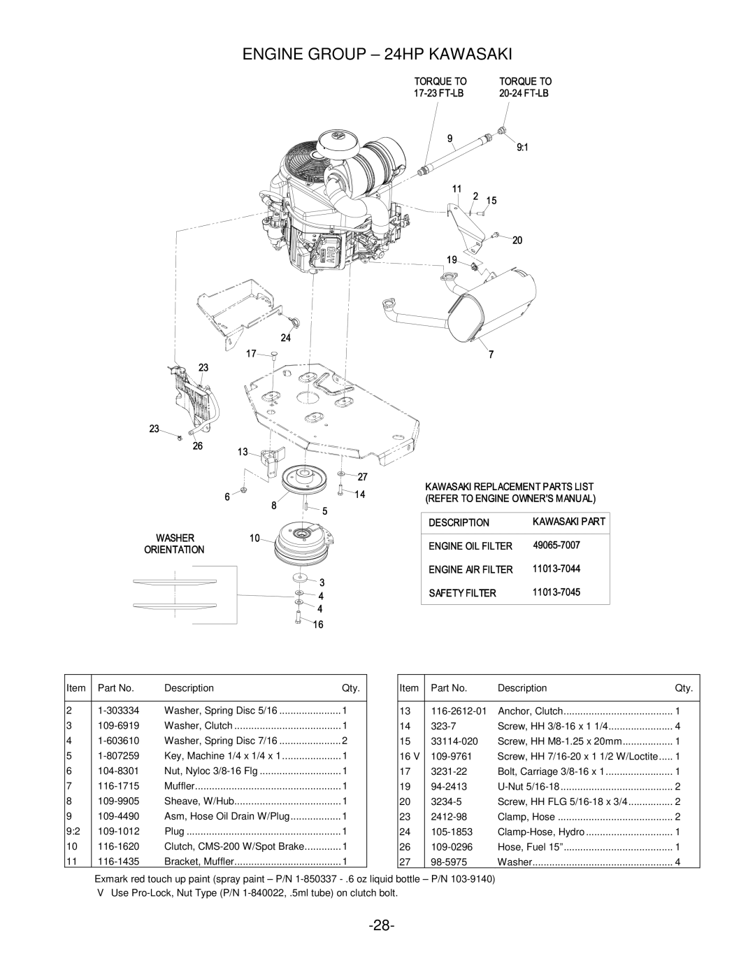 Exmark Lazer Z manual Engine Group 24HP Kawasaki 