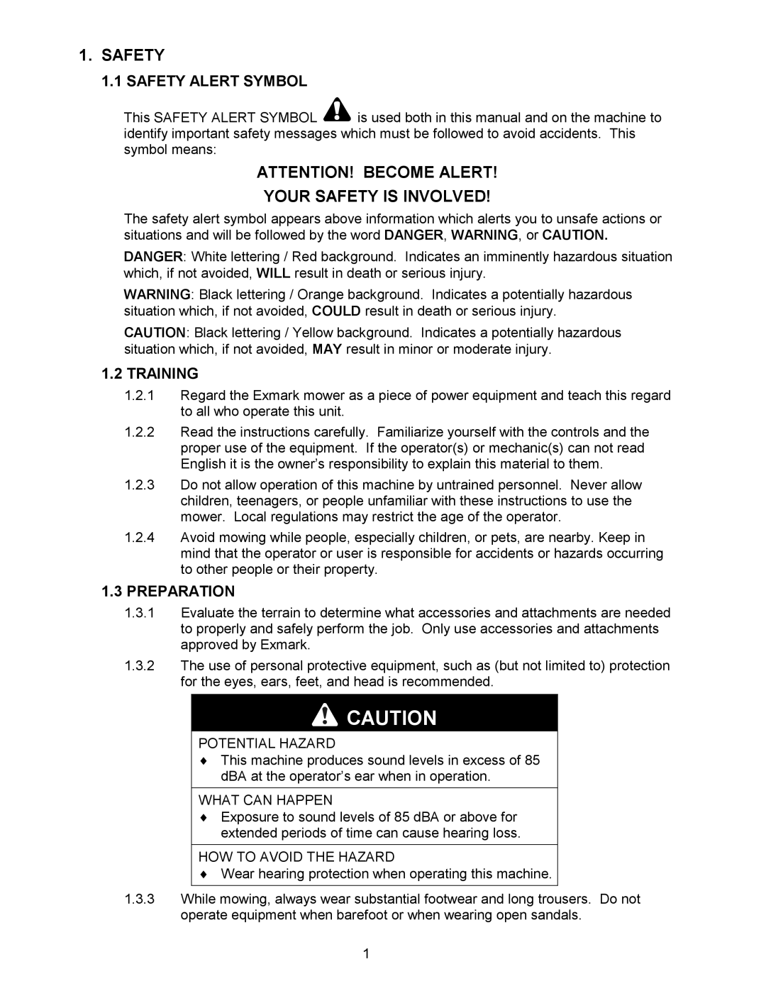 Exmark Lazer ZCT manual Your Safety is Involved, Safety Alert Symbol, Training, Preparation 