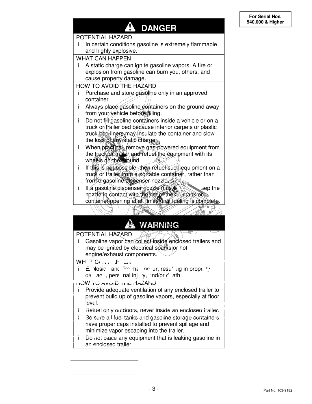 Exmark Lazer ZHP manual Potential Hazard 