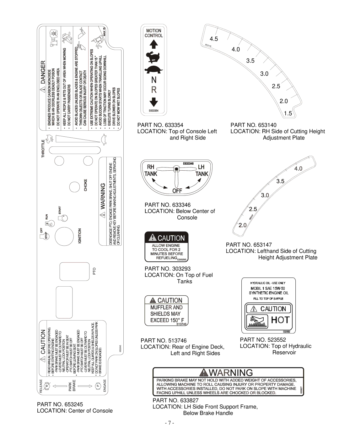 Exmark LAZER ZTM manual Park Brake 