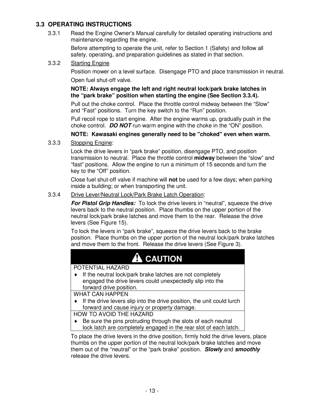 Exmark Lazer ZXS manual Operating Instructions 