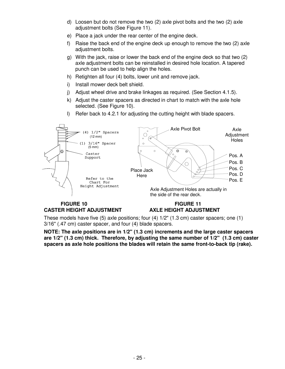 Exmark Lazer ZXS manual Caster Height Adjustment 