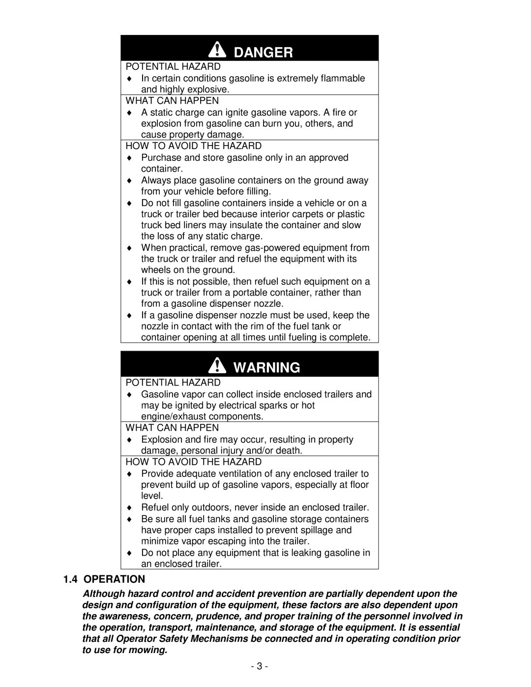 Exmark Lazer ZXS manual Operation 