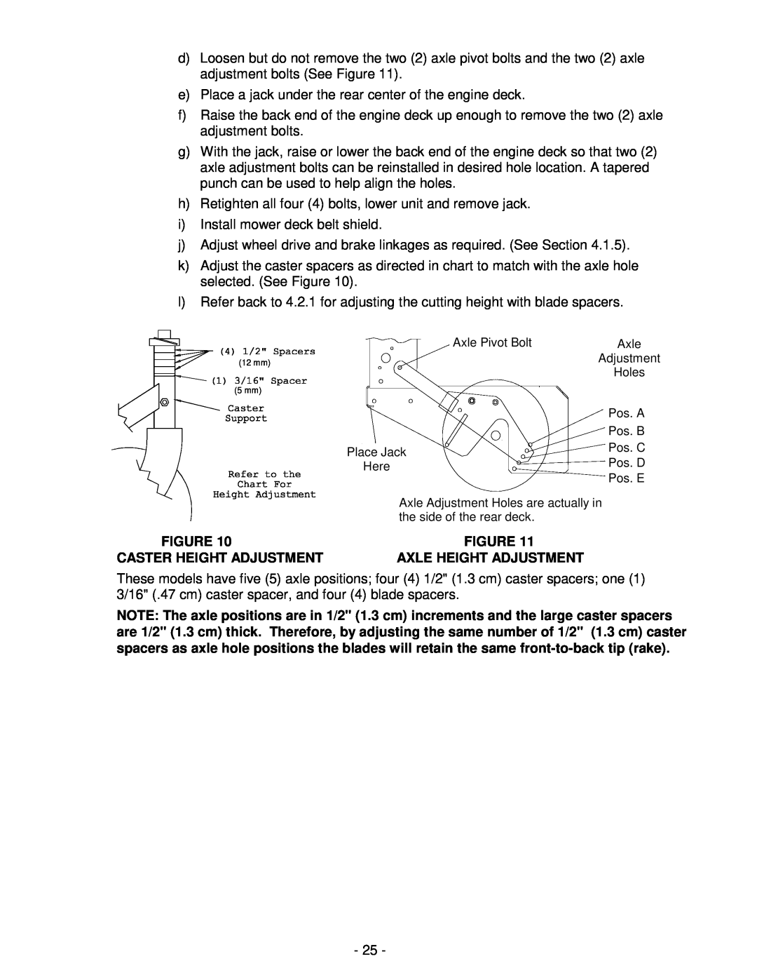 Exmark Lazer ZXS manual Caster Height Adjustment 