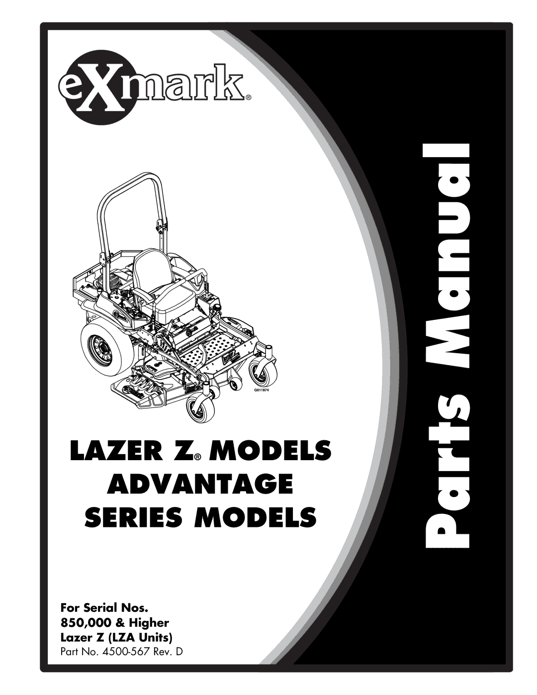 Exmark LZ27KC605, LZ26KC724, LHP4820KC, RT11425 manual Lazer Z Models Advantage Series Models 