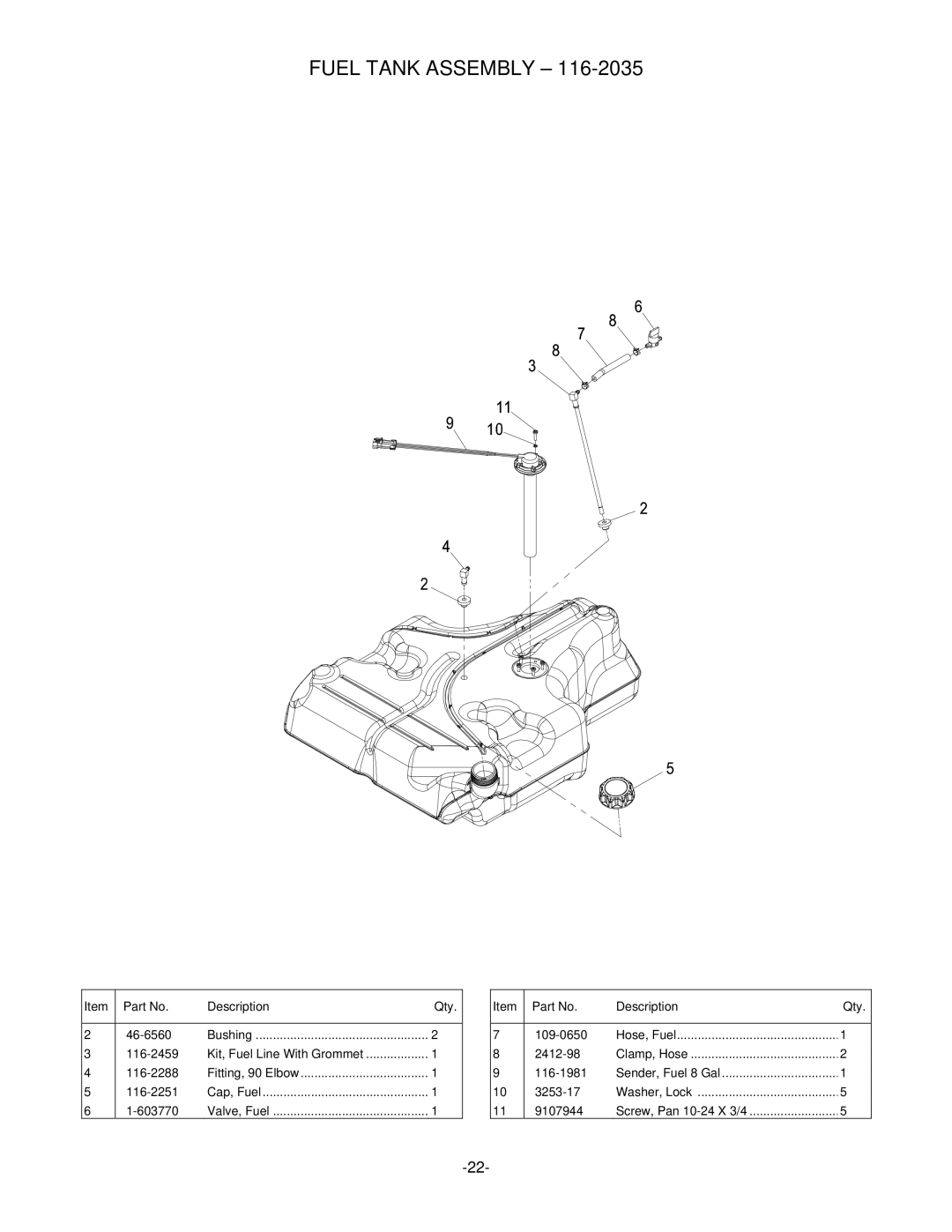 Exmark RT11425, LZ26KC724, LZ27KC605, LHP4820KC manual Fuel Tank Assembly 