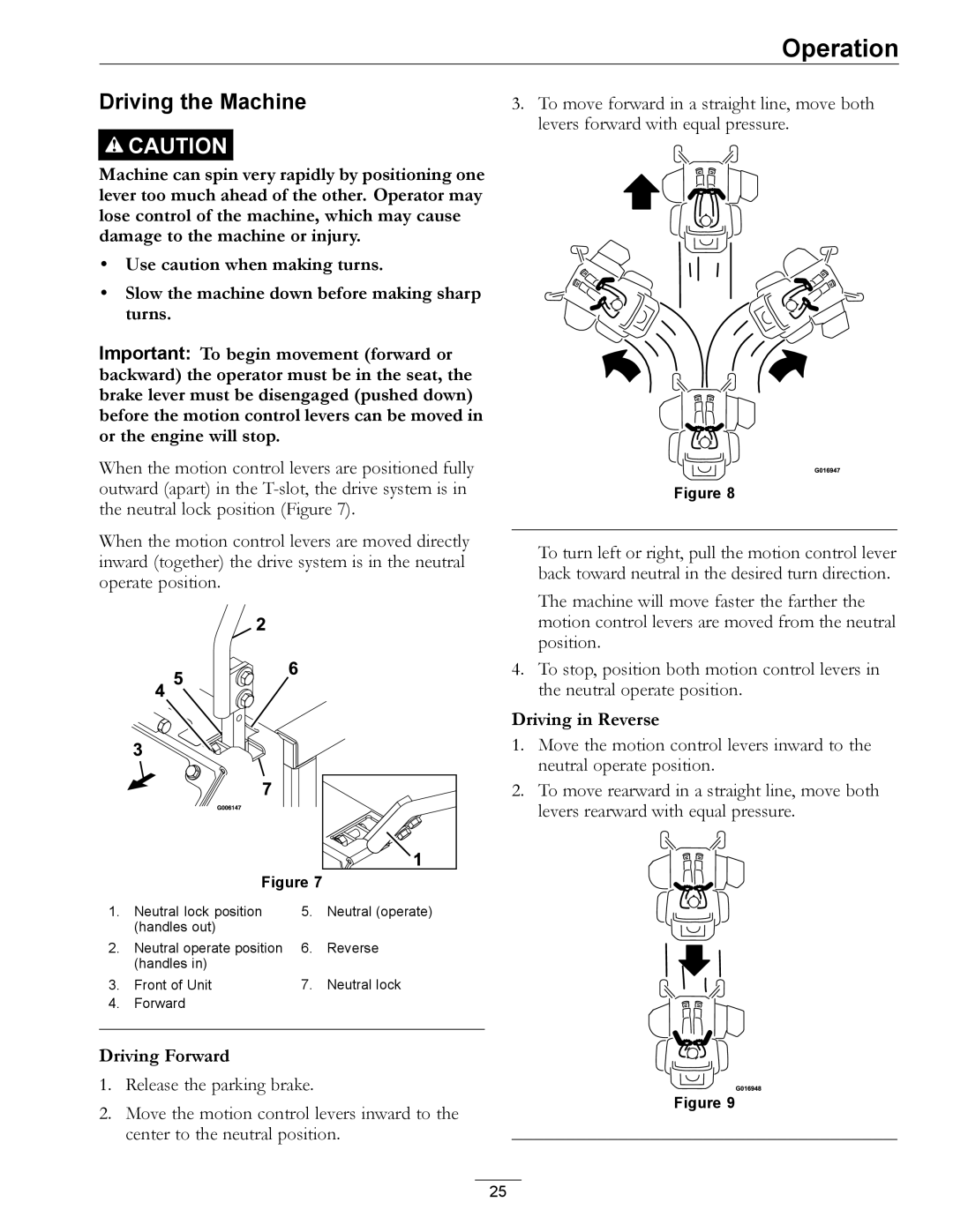 Exmark LZDS manual Driving the Machine, Driving Forward 