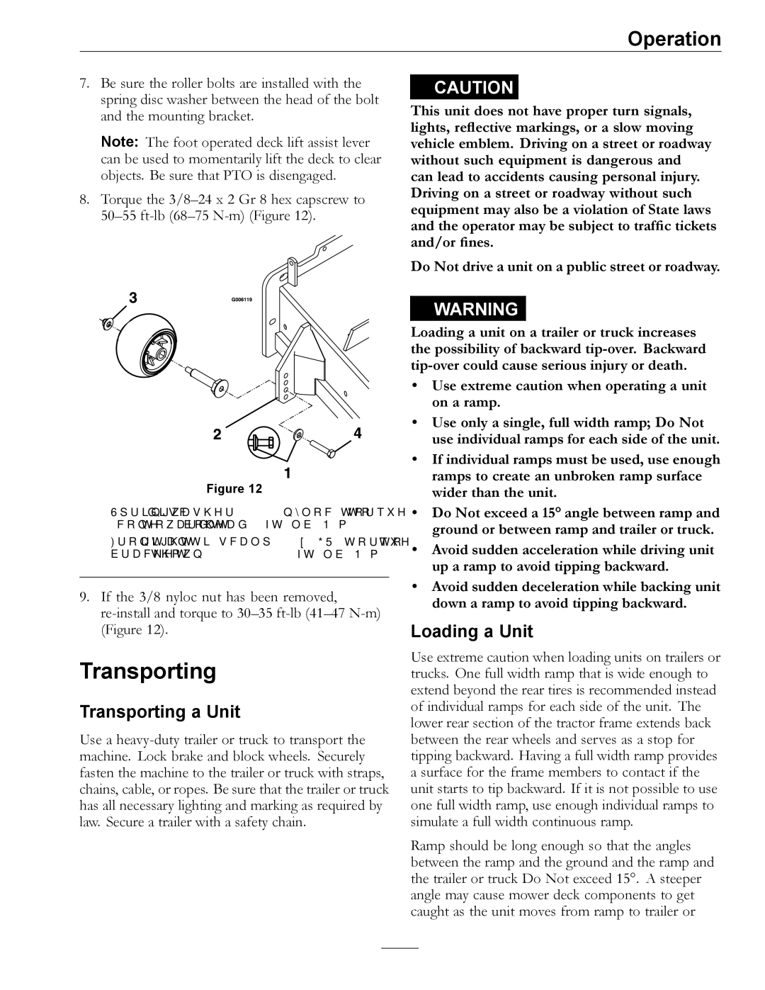 Exmark LZDS manual Transporting a Unit, Loading a Unit 