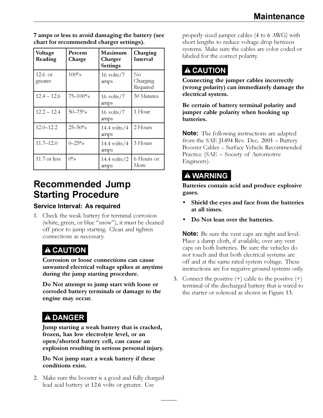 Exmark LZDS manual Recommended Jump Starting Procedure 