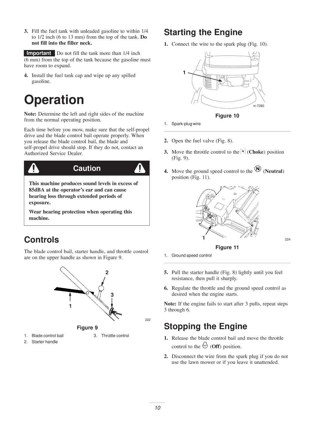 Exmark M216KA, M216KASP manual Operation, Controls, Starting the Engine, Stopping the Engine 