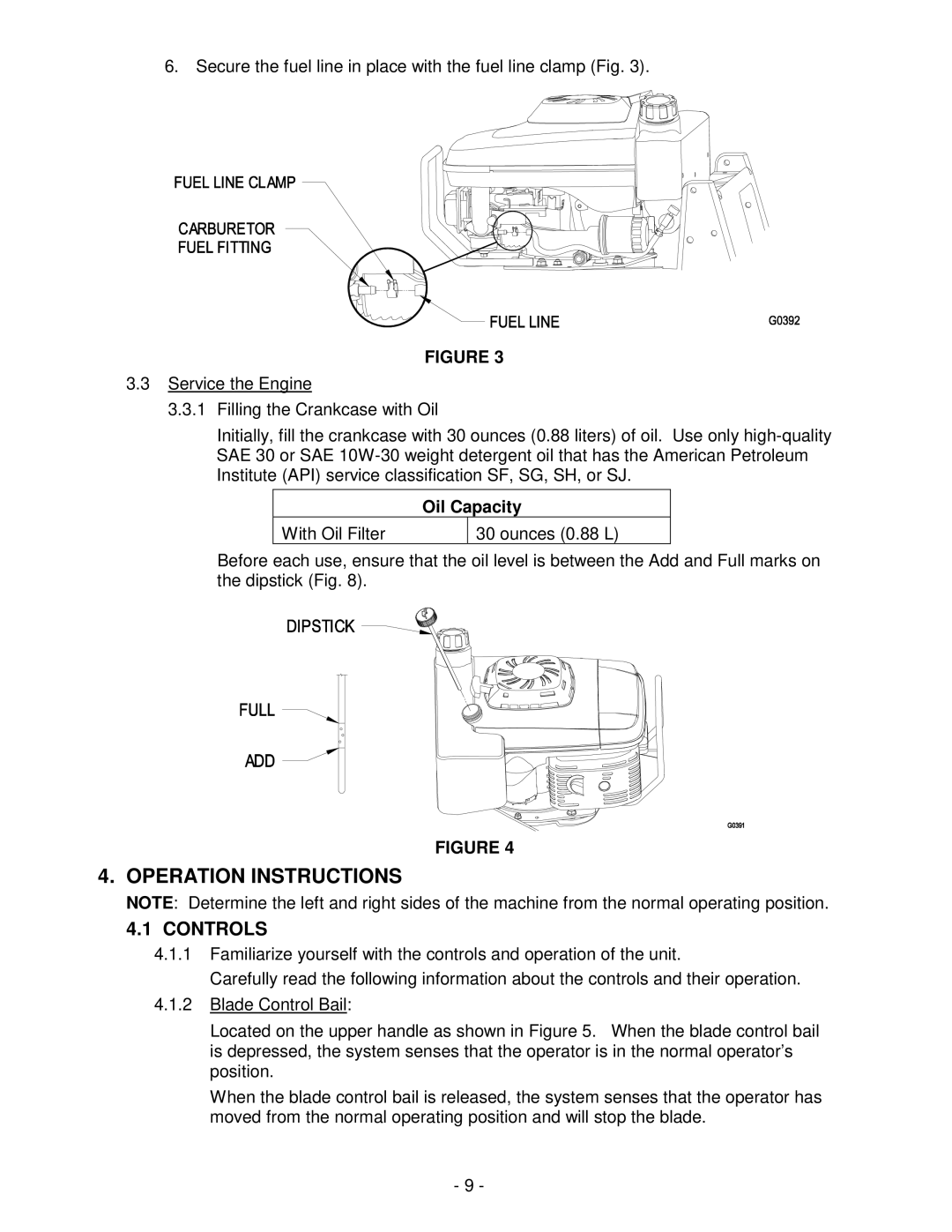 Exmark Metro 21, Metro 26 manual Operation Instructions, Controls, Oil Capacity 