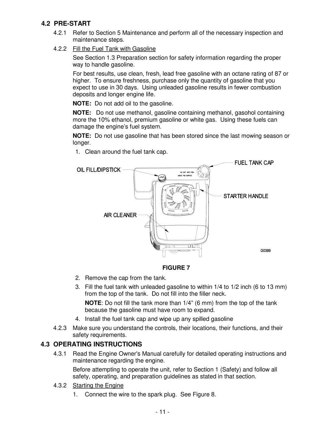 Exmark Metro 21, Metro 26 manual Pre-Start, Operating Instructions 