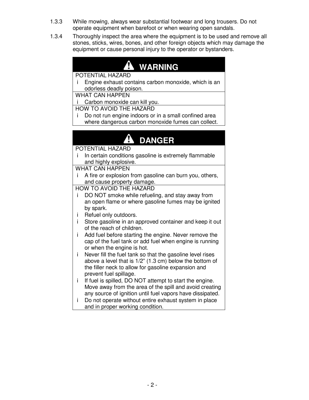 Exmark Metro 21, Metro 26 manual Carbon monoxide can kill you 