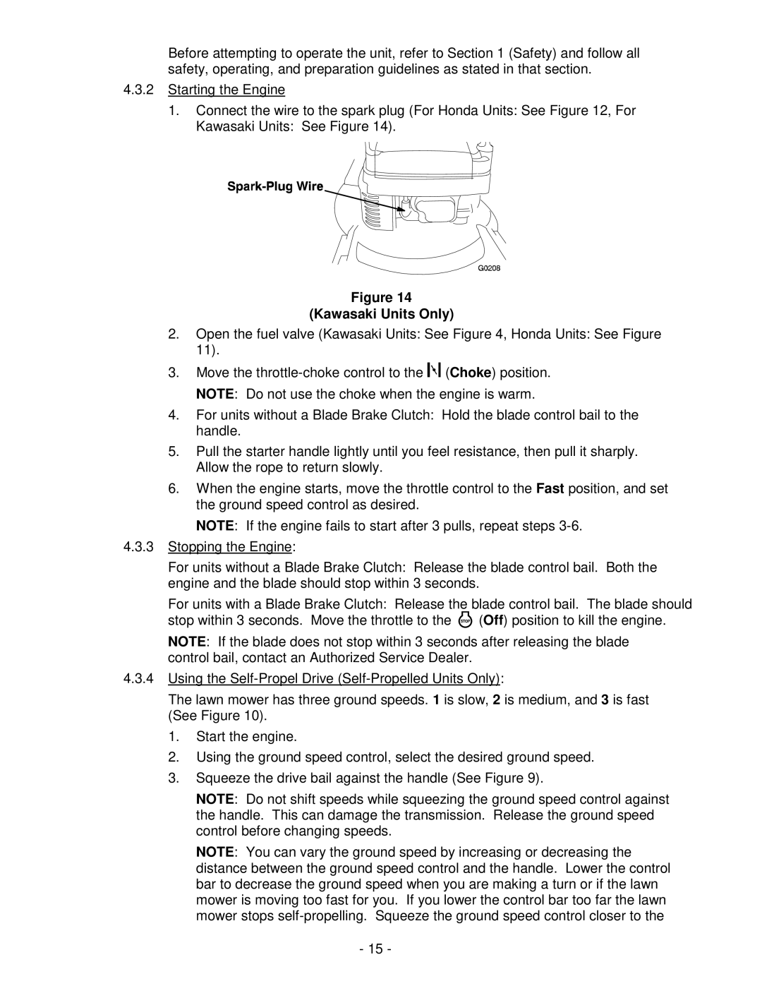 Exmark Metro 21 Series manual Kawasaki Units Only 