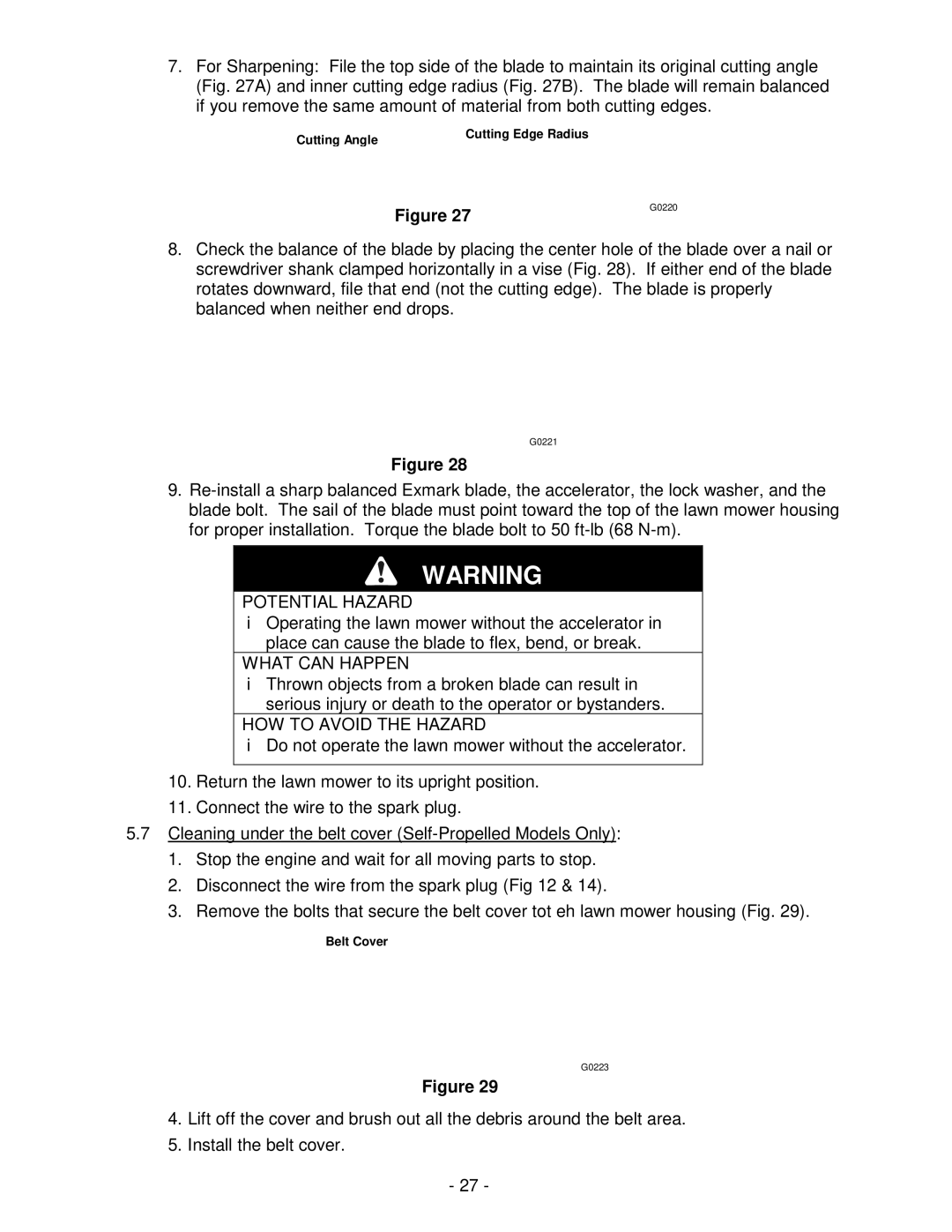 Exmark Metro 21 Series manual Cutting Edge Radius 