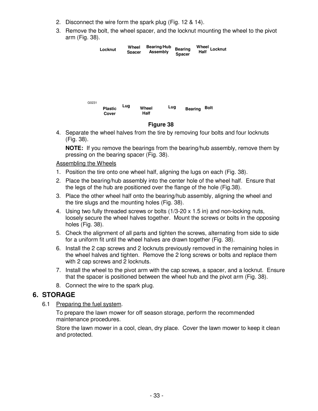 Exmark Metro 21 Series manual Storage 