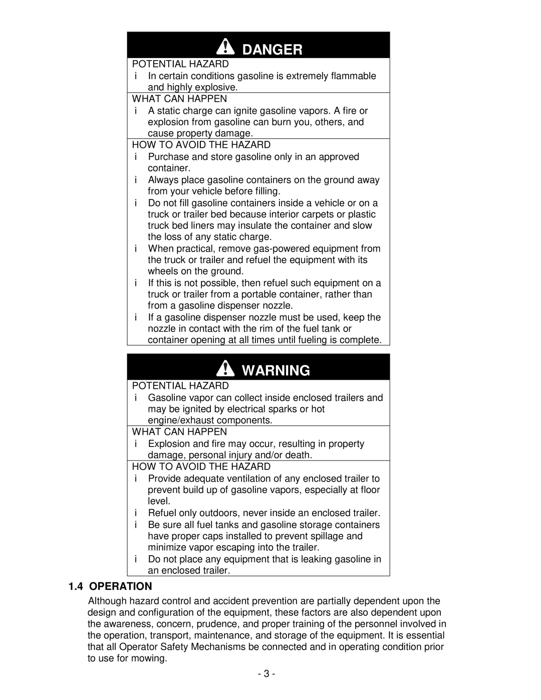 Exmark Metro 21 Series manual Operation 