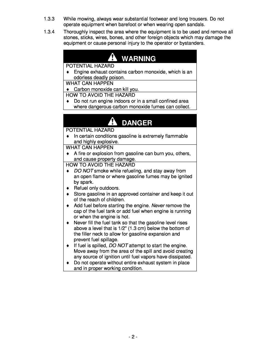 Exmark Metro 21 Series manual Danger 
