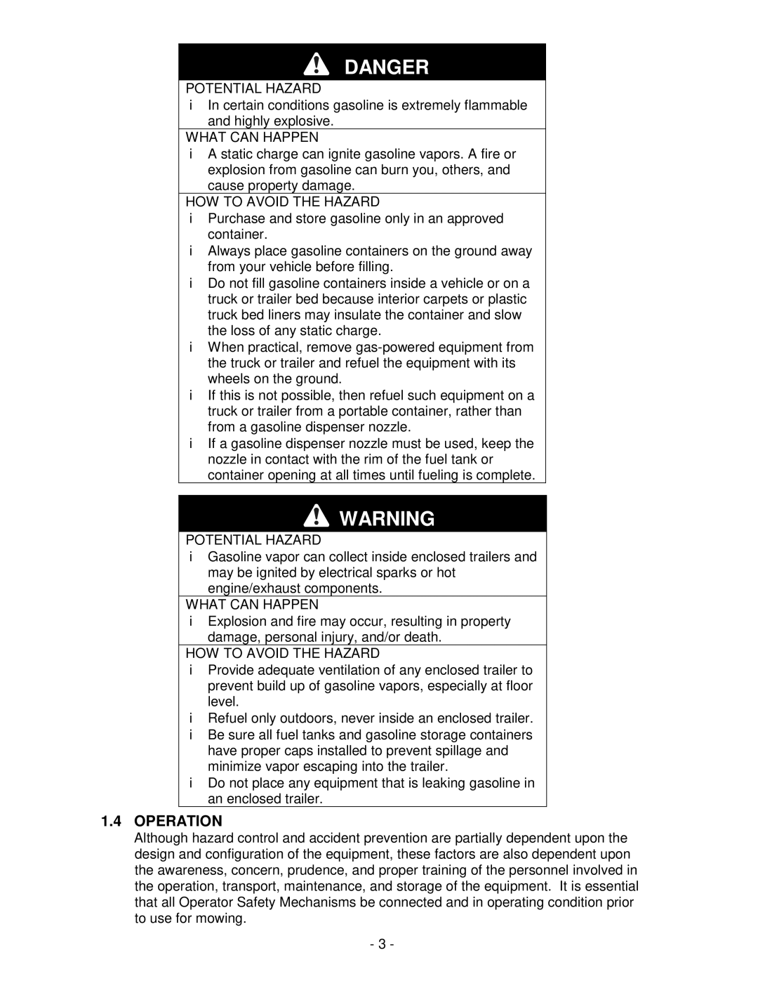 Exmark Metro HP manual Operation 