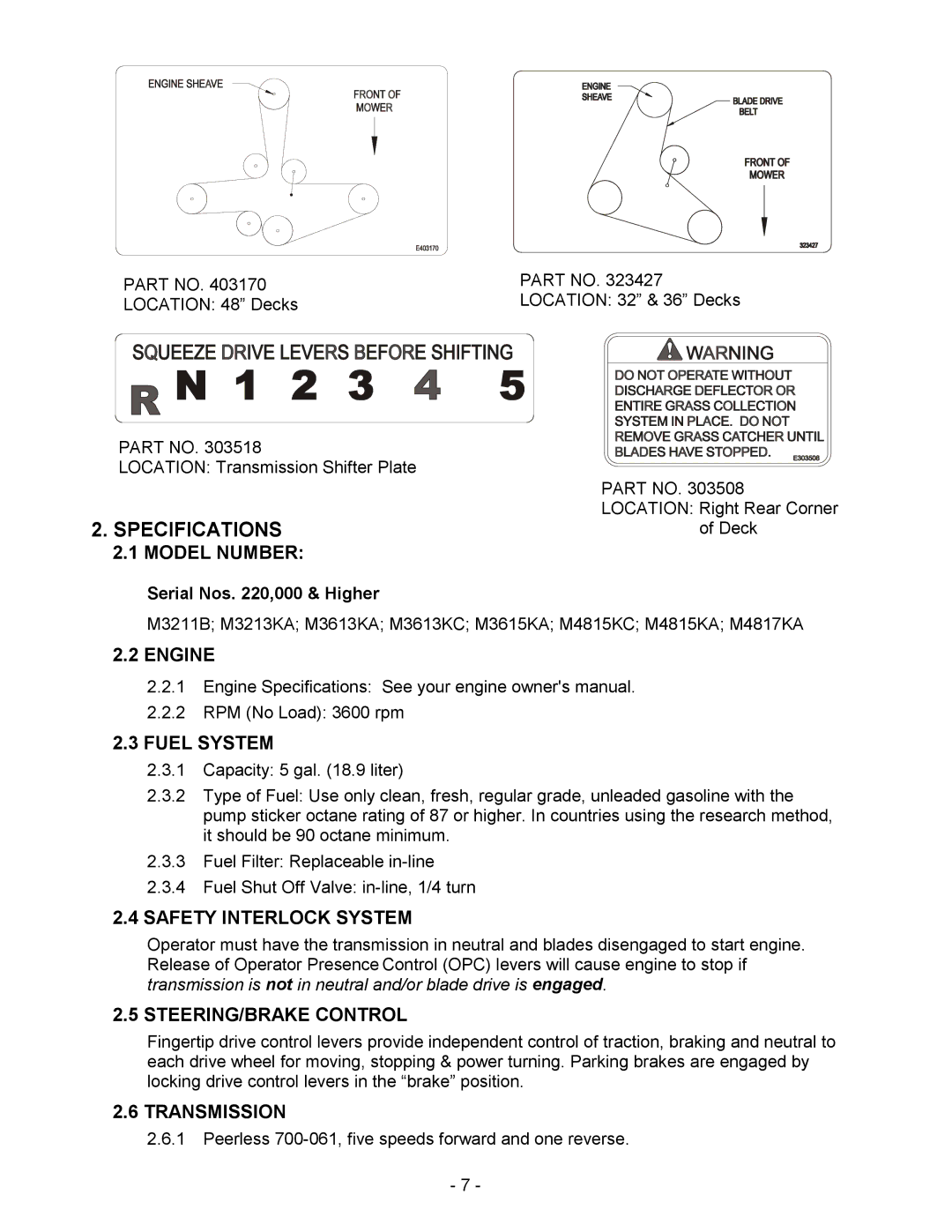 Exmark Metro manual Specifications 