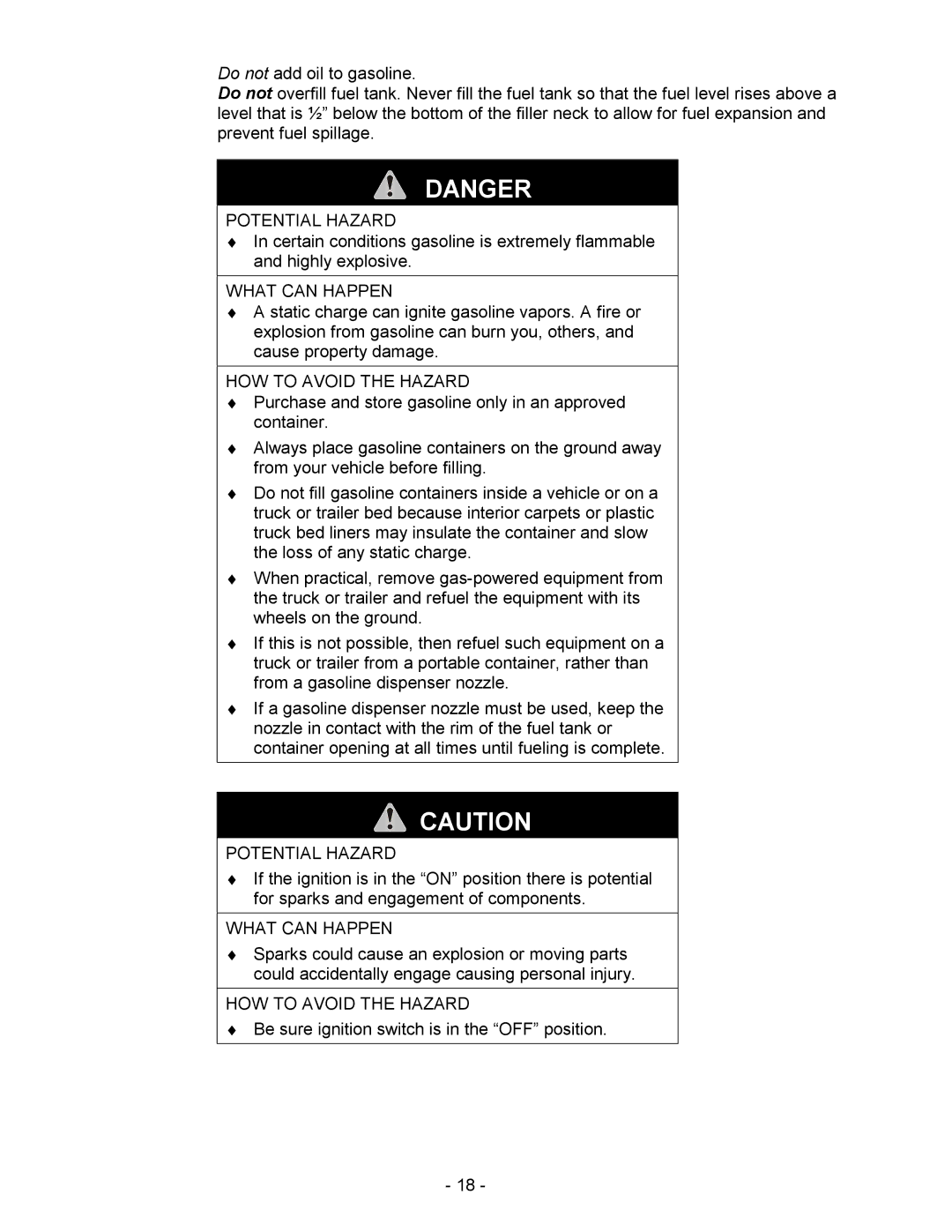 Exmark Metro manual Be sure ignition switch is in the OFF position 