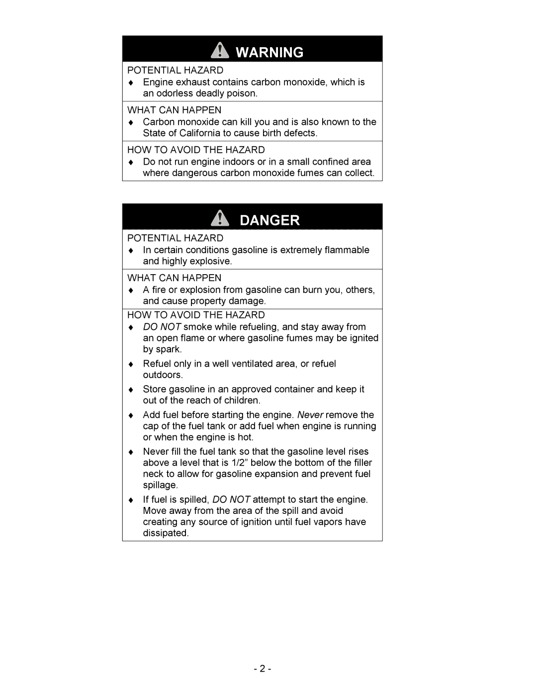 Exmark Metro manual Potential Hazard 