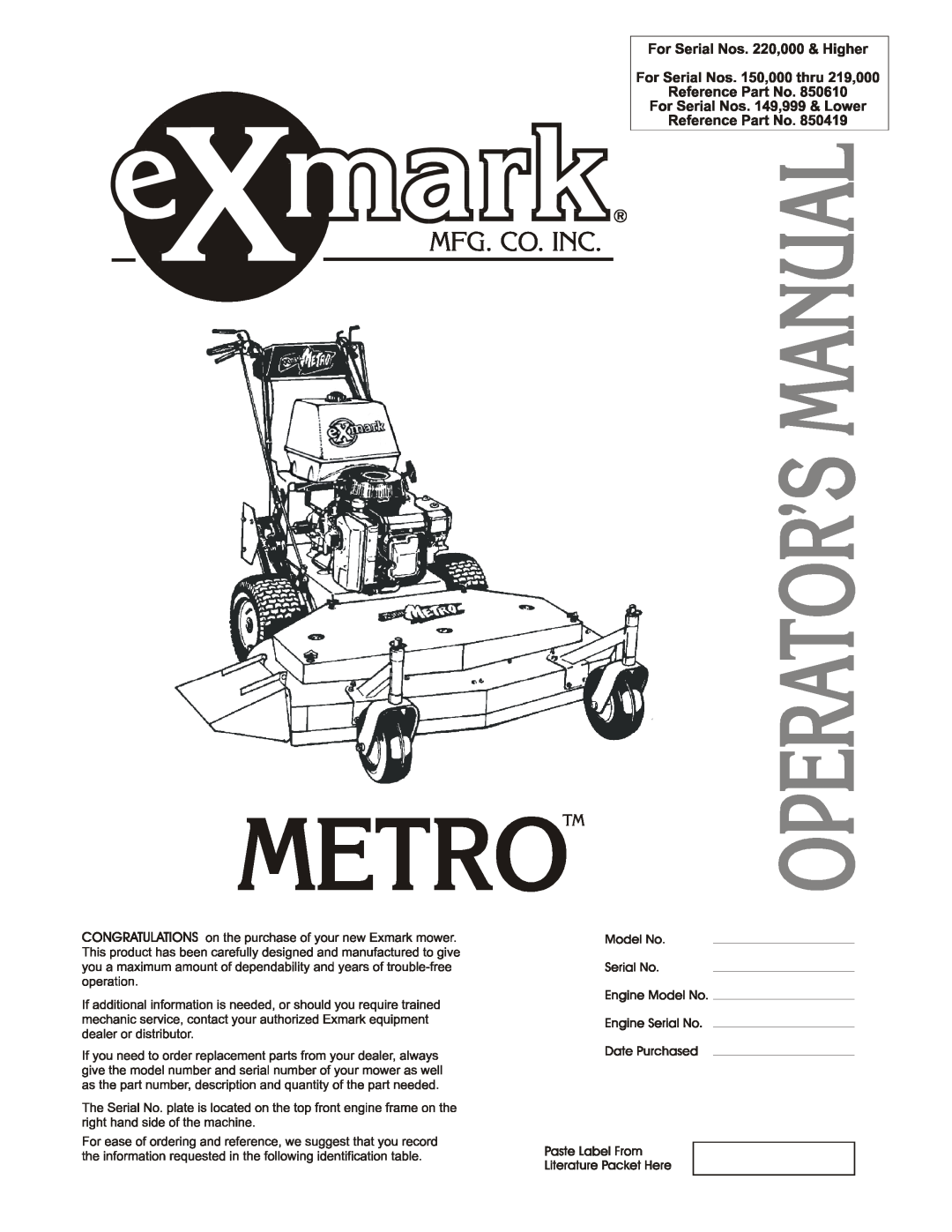 Exmark Metro manual 