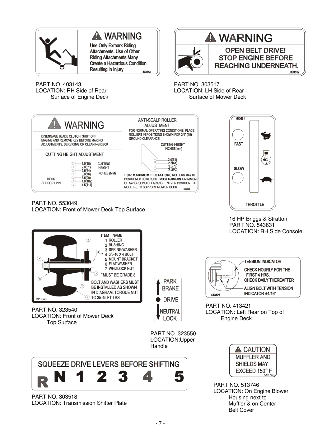 Exmark MHP3614KA, MHP3615KC, MHP3615KA, MHP4816BV, MHP4815KC manual 