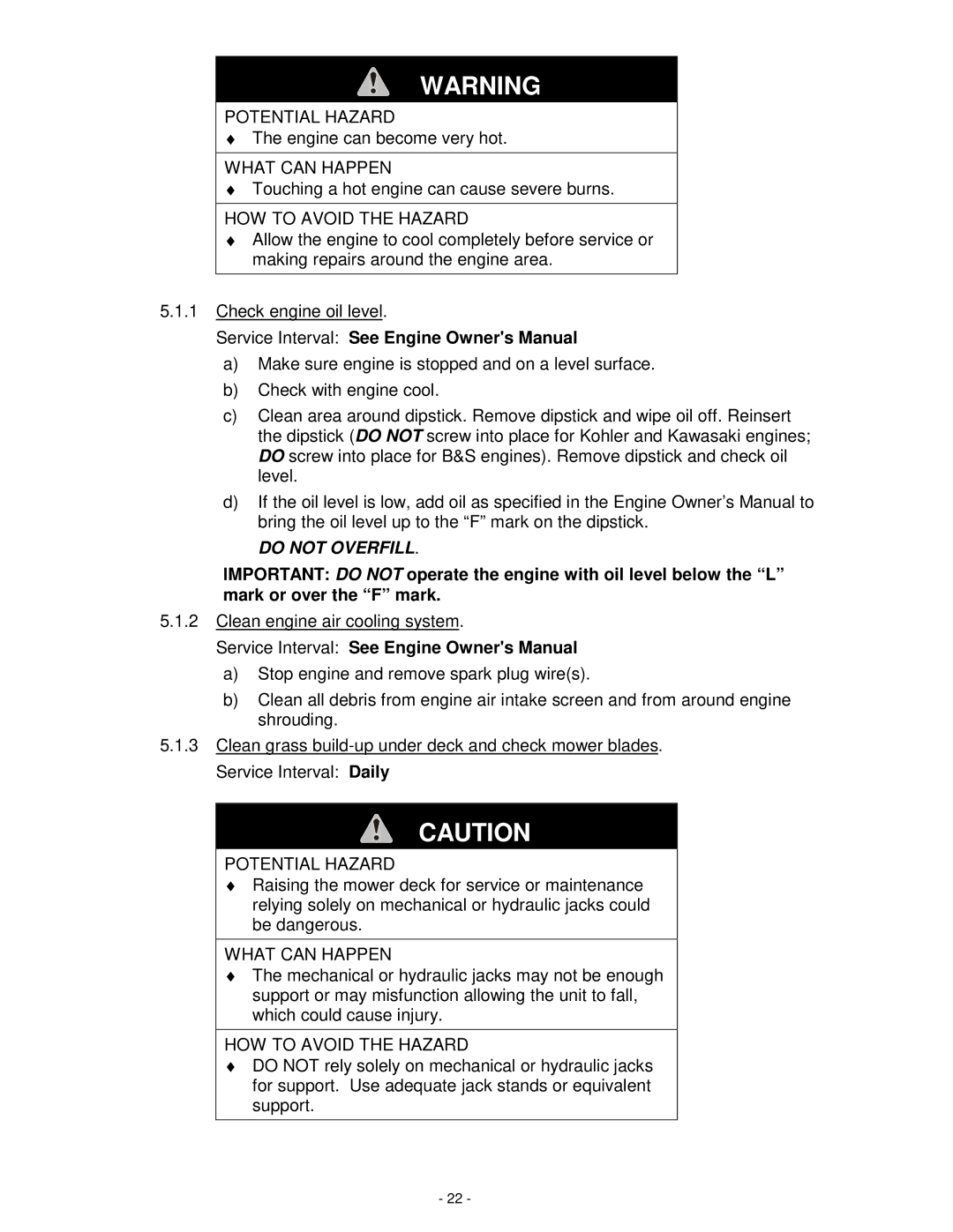 Exmark MHP4816BV, MHP3614KA, MHP3615KC, MHP3615KA, MHP4815KC manual Do not Overfill 