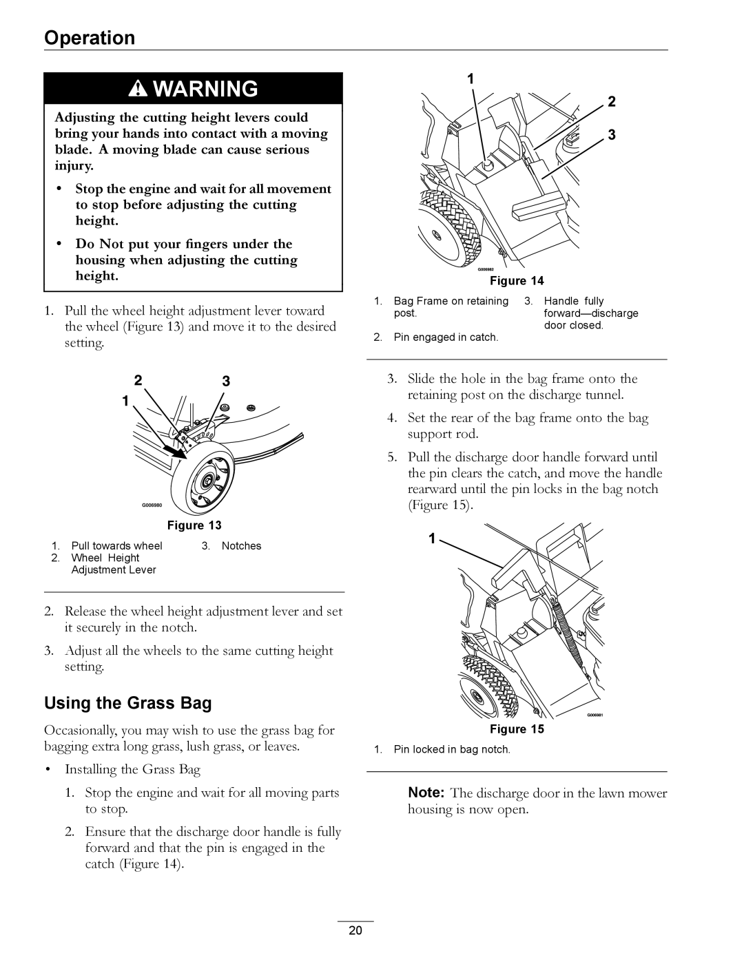 Exmark MPKA21 manual Using the Grass Bag 