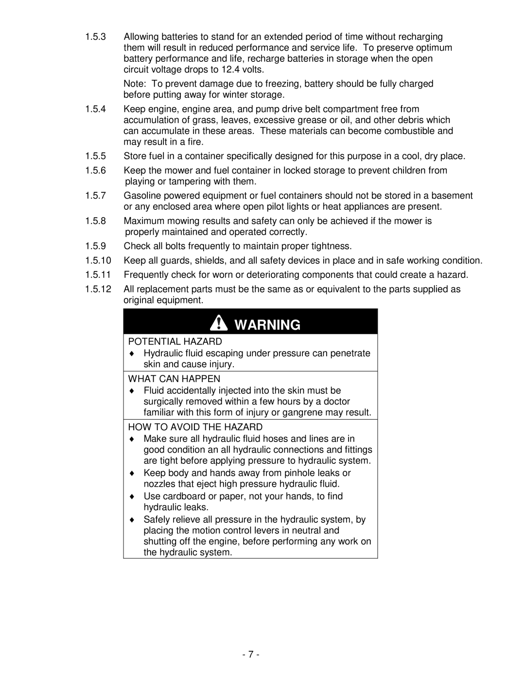 Exmark NAV20KC, NAV27KC manual Potential Hazard 