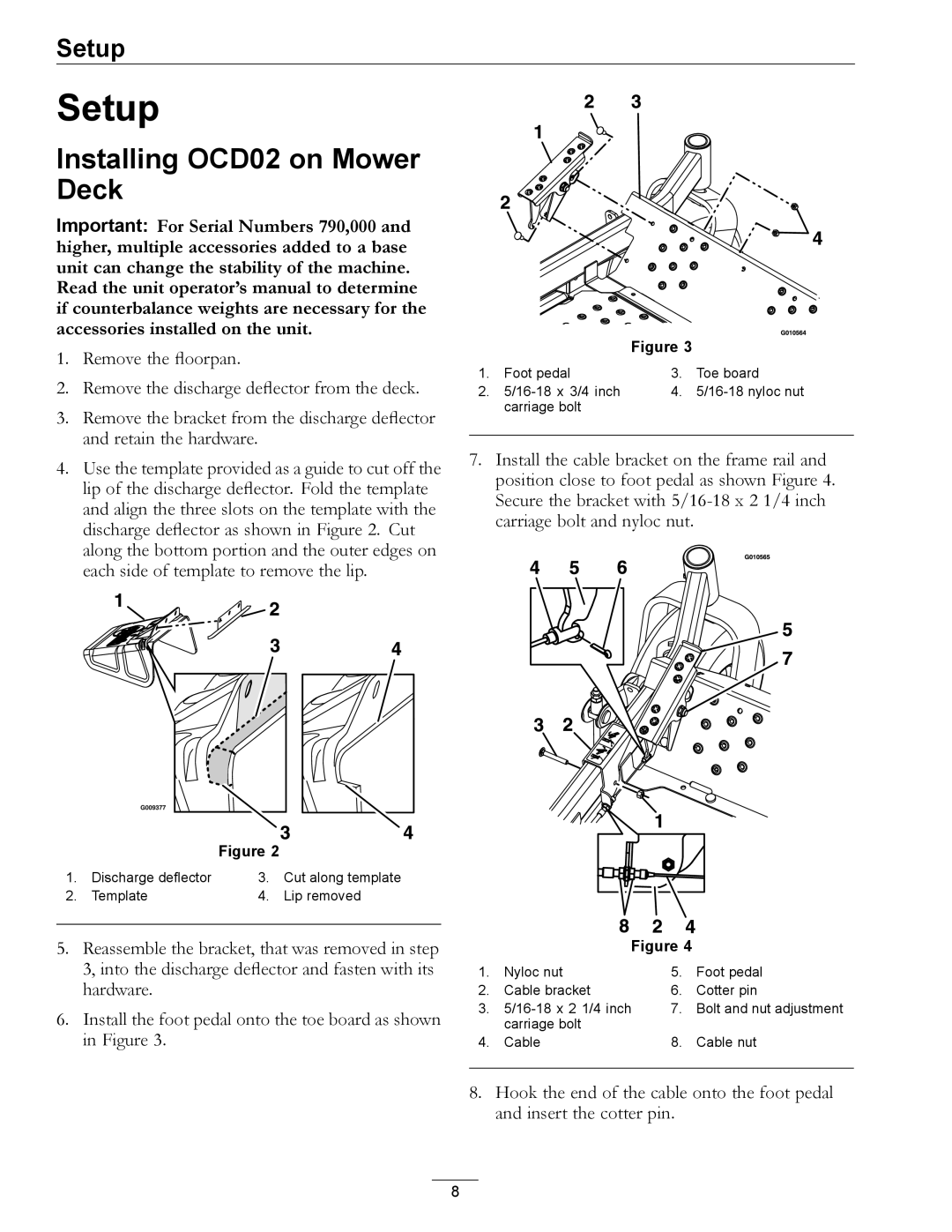 Exmark manual Setup, Installing OCD02 on Mower Deck 