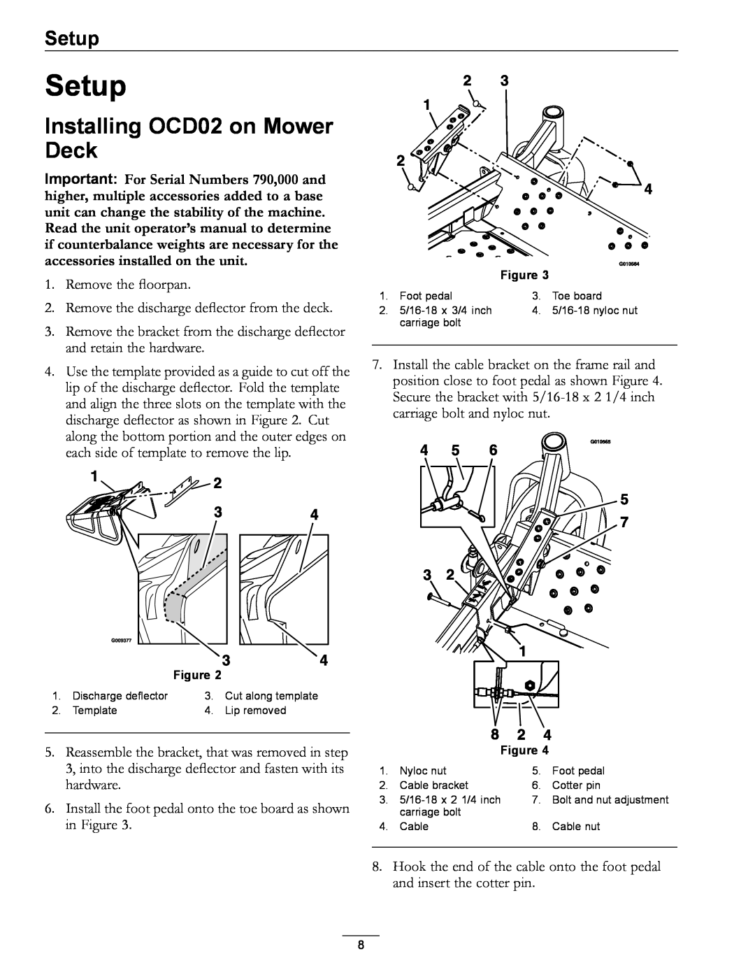 Exmark manual Setup, Installing OCD02 on Mower Deck 
