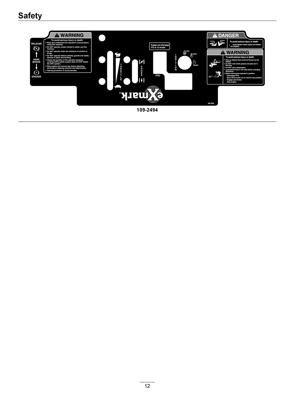 Exmark Phazer manual 109-2494 