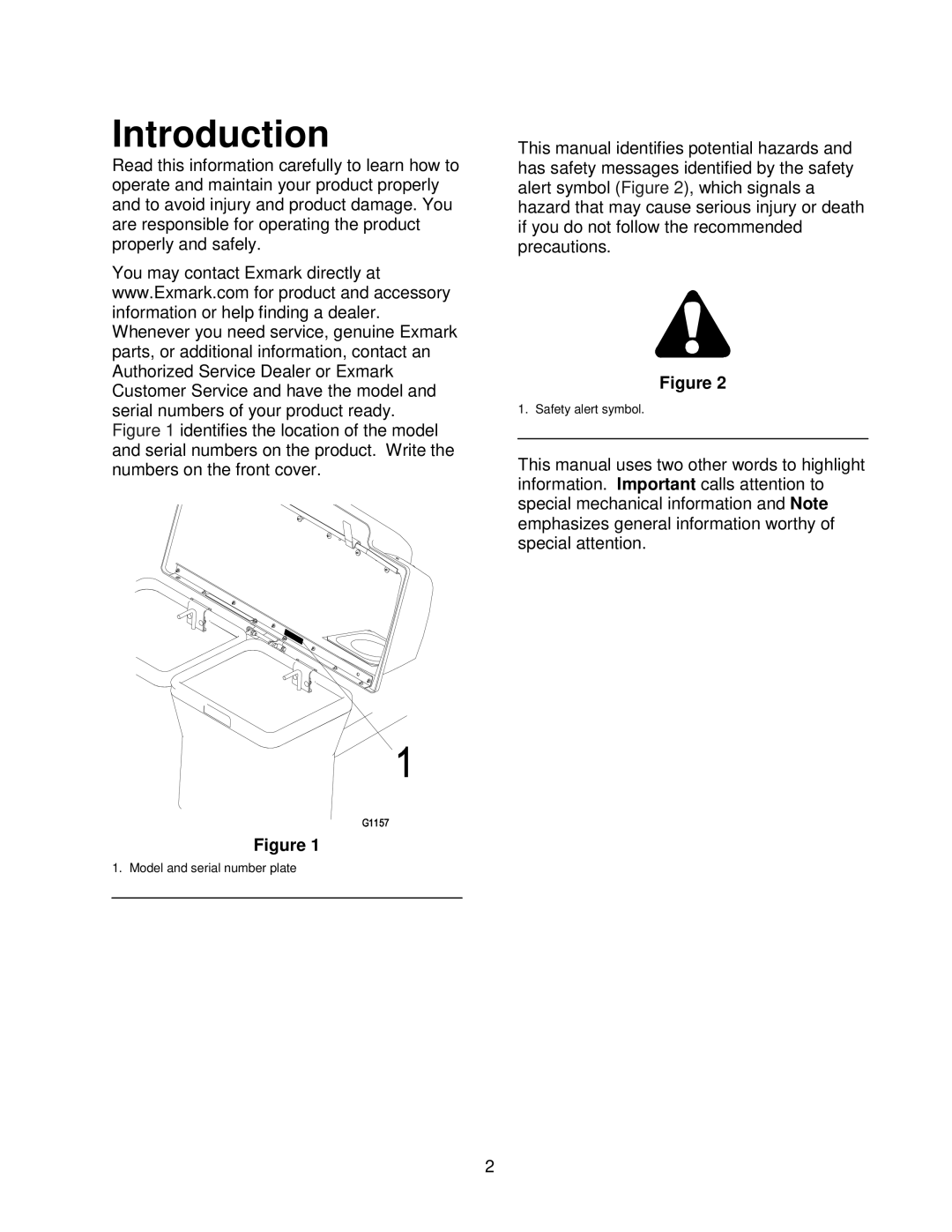 Exmark Quest Bagger manual Introduction 