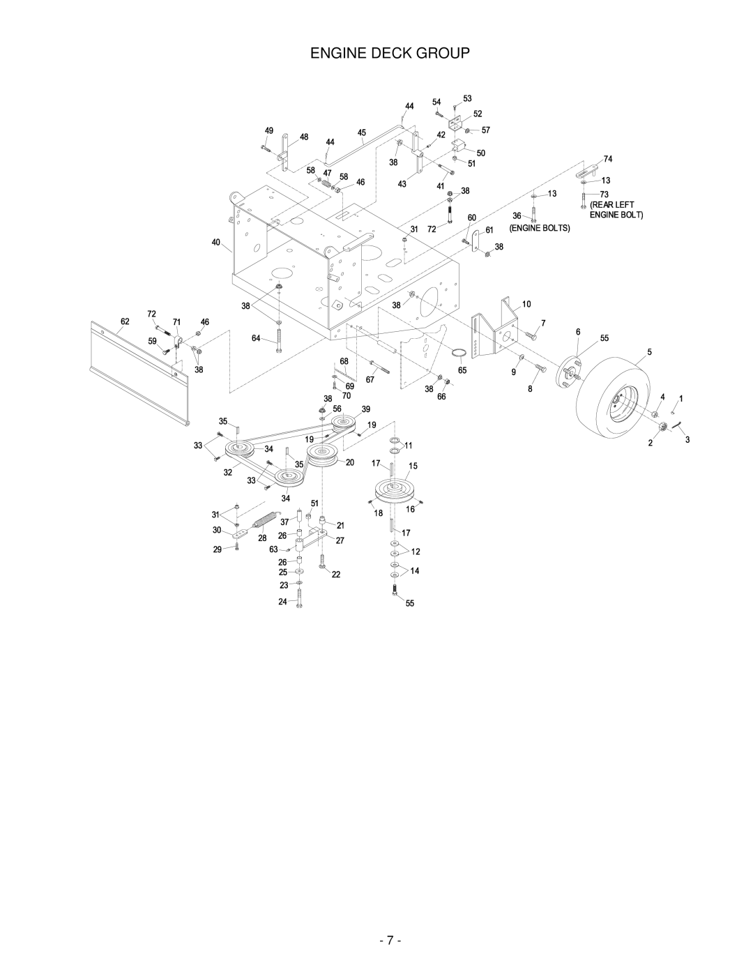 Exmark Self Propelled Mower manual Engine Deck Group 