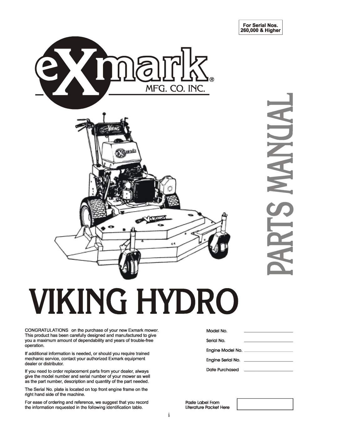 Exmark Self Propelled Mower manual 