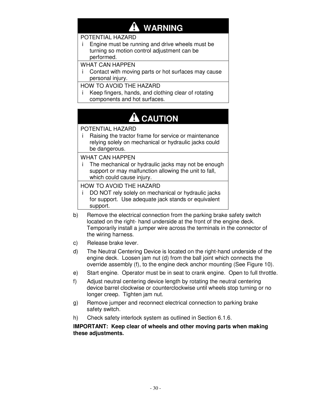 Exmark TR23KC manual Potential Hazard 