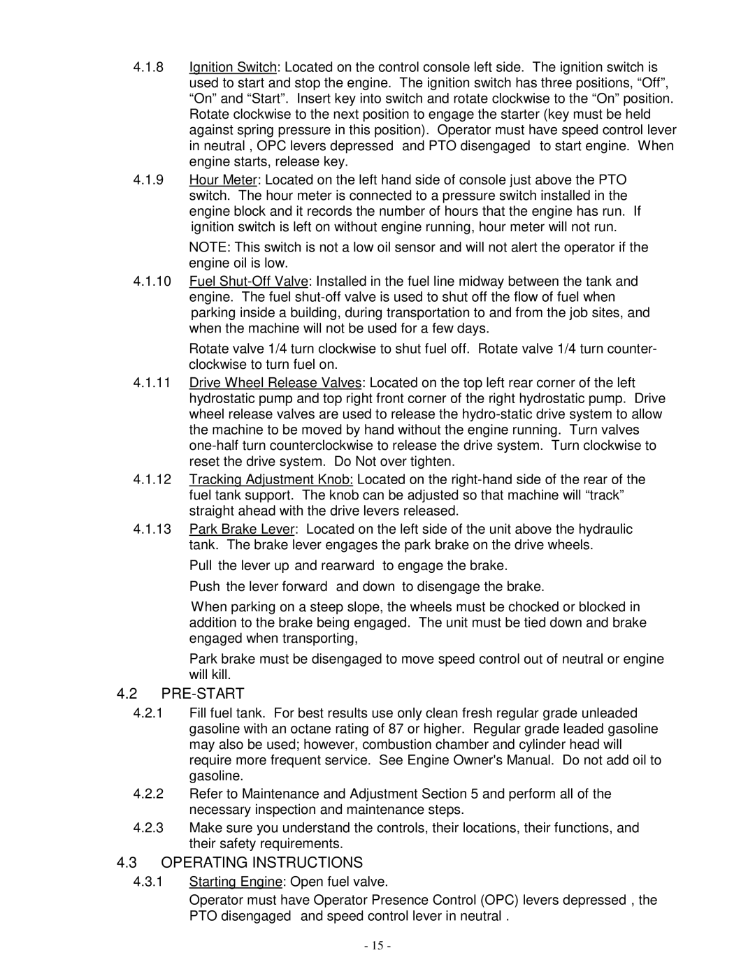 Exmark TT20KCC, TT23KAC, TT23KCC manual Pre-Start, Operating Instructions 