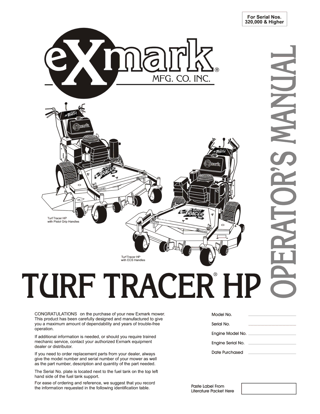 Exmark TT4817KAEC, TT4817KAC, TT5217KAC, TT3615KAC, TT5217KAEC manual 