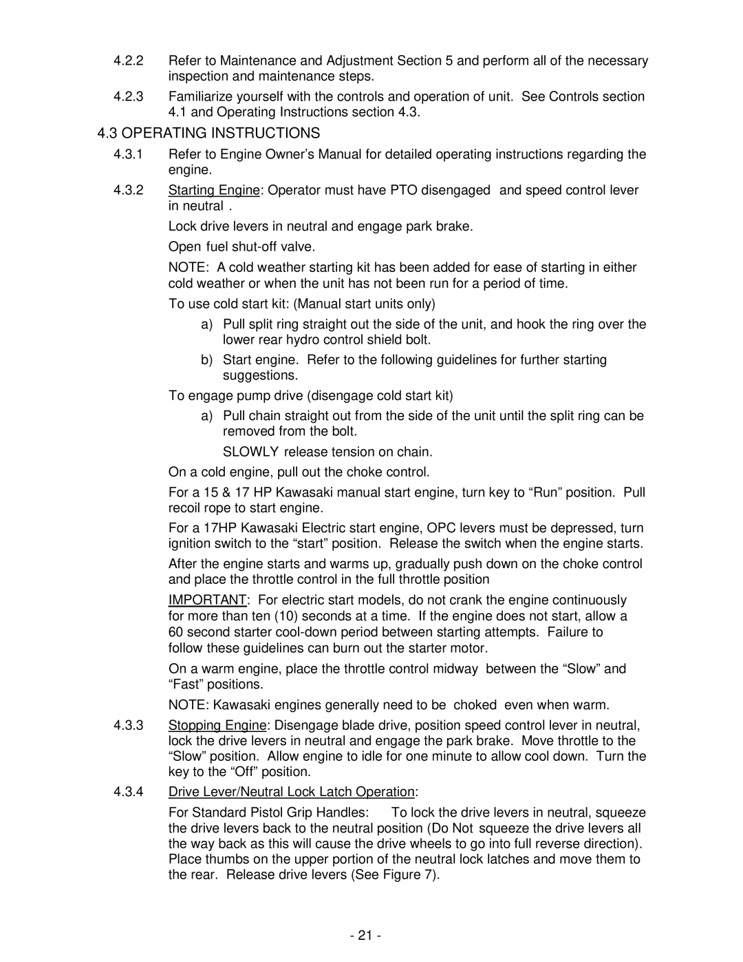 Exmark TT4817KAC, TT4817KAEC, TT5217KAC, TT3615KAC, TT5217KAEC manual Operating Instructions 