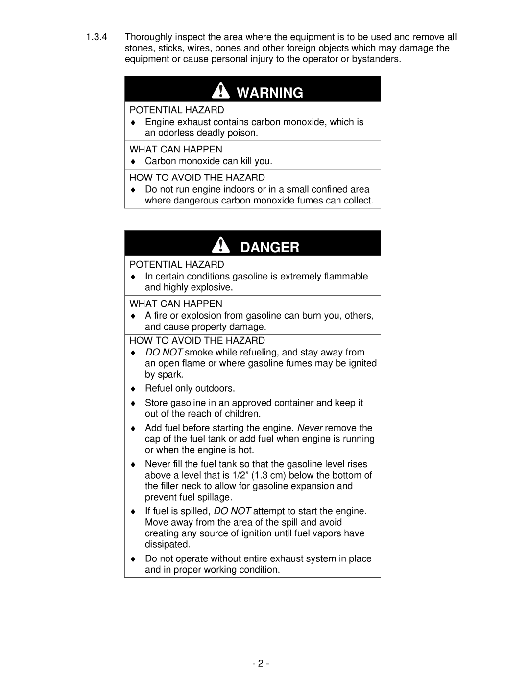 Exmark Turf Tracer HP manual Carbon monoxide can kill you 