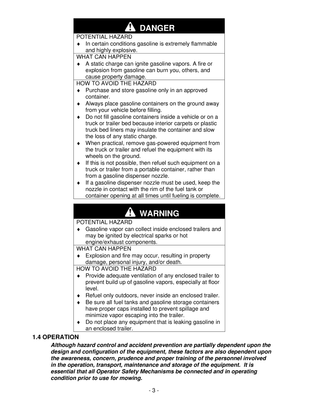 Exmark Turf Tracer HP manual Operation 