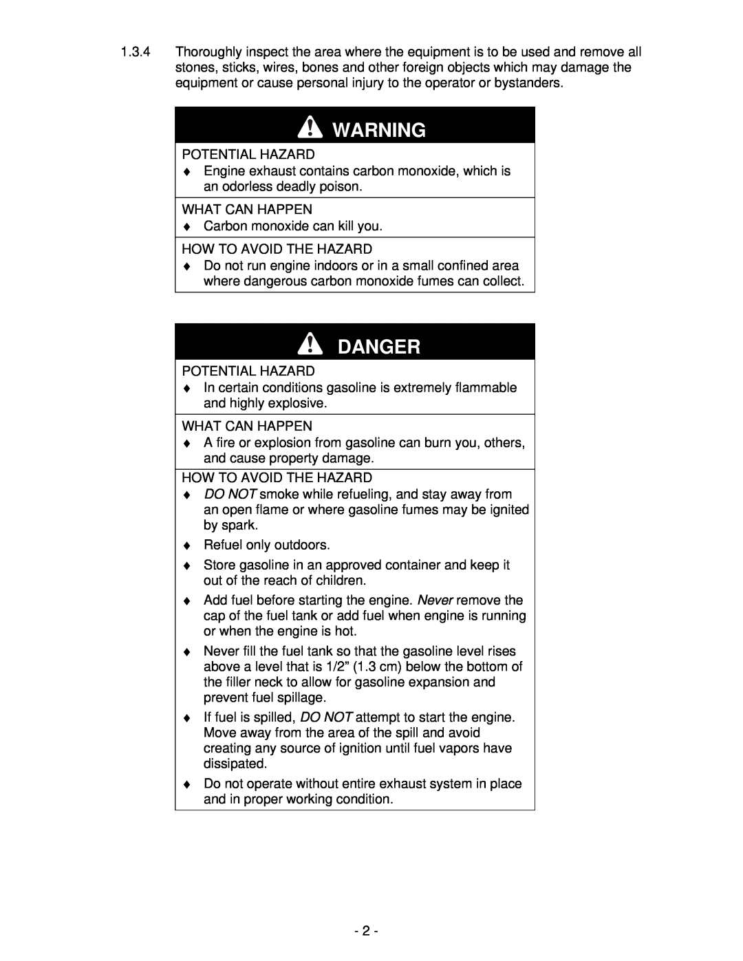 Exmark Turf Tracer HP manual Danger 