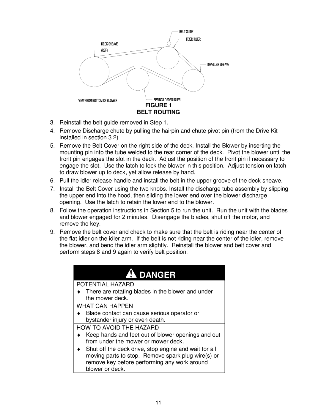 Exmark Ultra Vac manual Belt Routing 