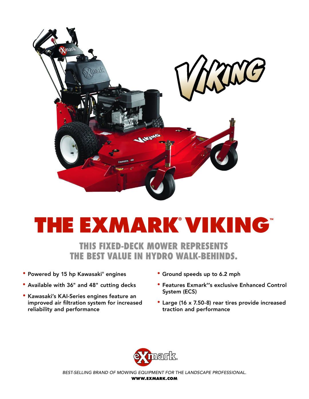 Exmark VH15KA362 ECS 15, VH15KA483 ECS 15 manual Exmark Viking 